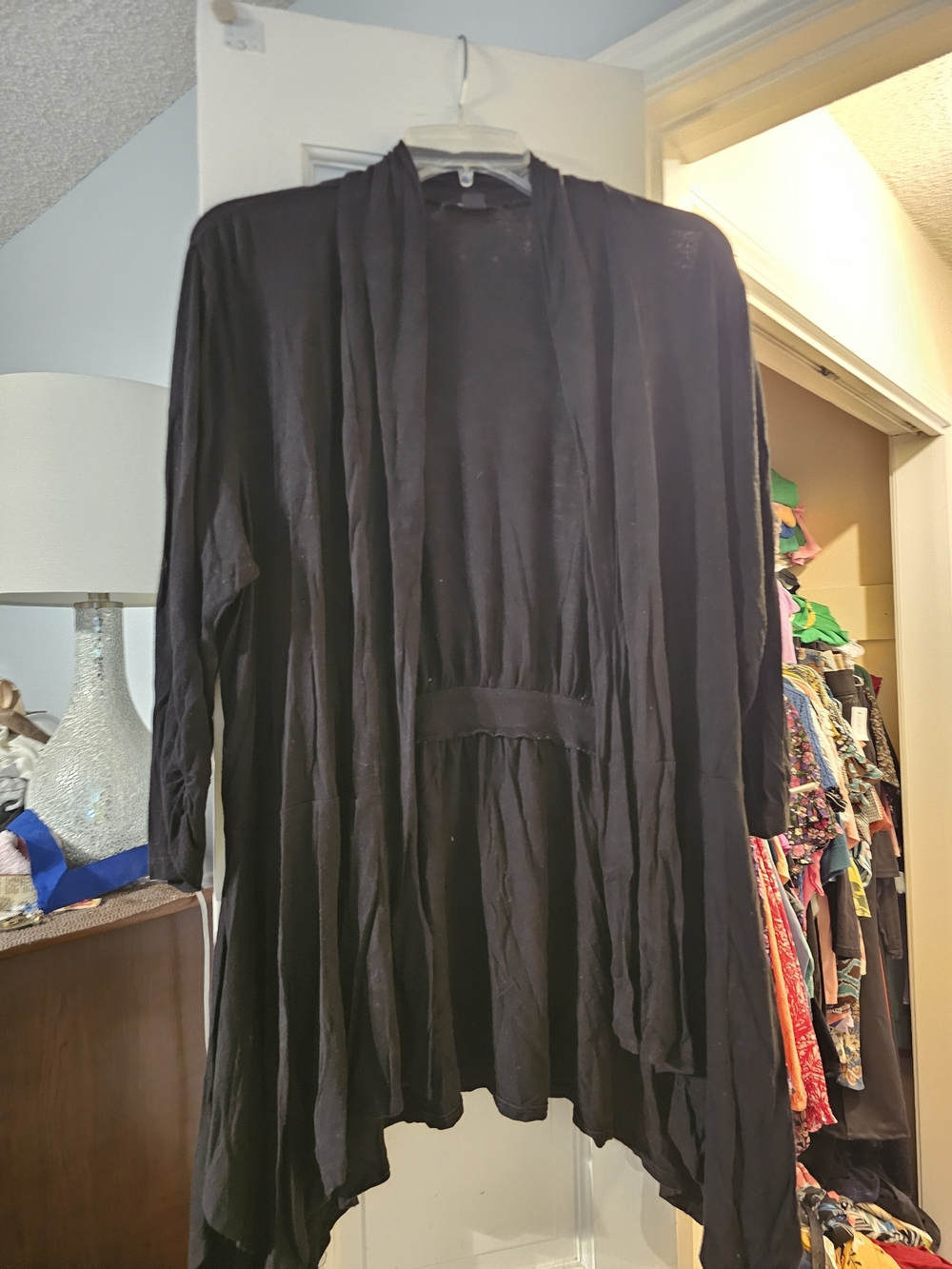 4/$25 Alyx Black Draped Open-Front Cardigan Jacket